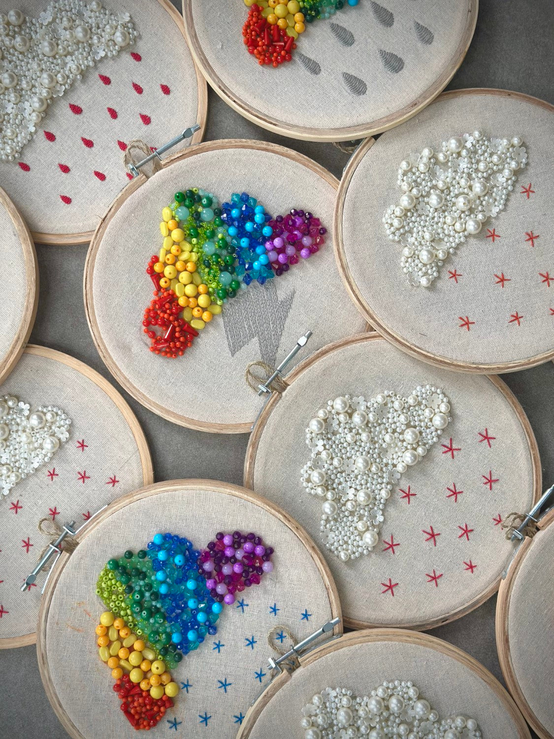Beaded Fabric Hoop