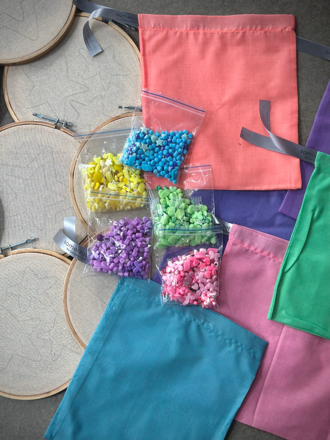Beaded Fabric Hoop