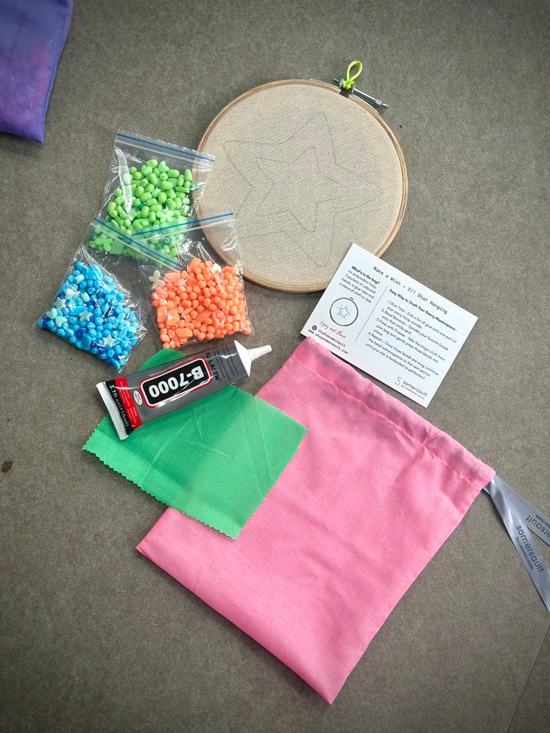 Beaded Fabric Hoop