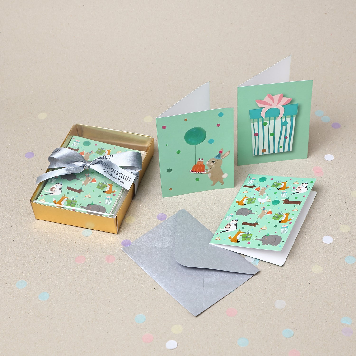 Party Animals Box of Cards and Envelopes - Set of 10